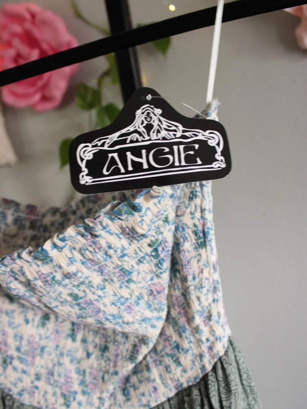 NWT Angie Boho Patchwork Tiered Maxi Dress Size S Floral Cottagecore - Picture 10 of 13